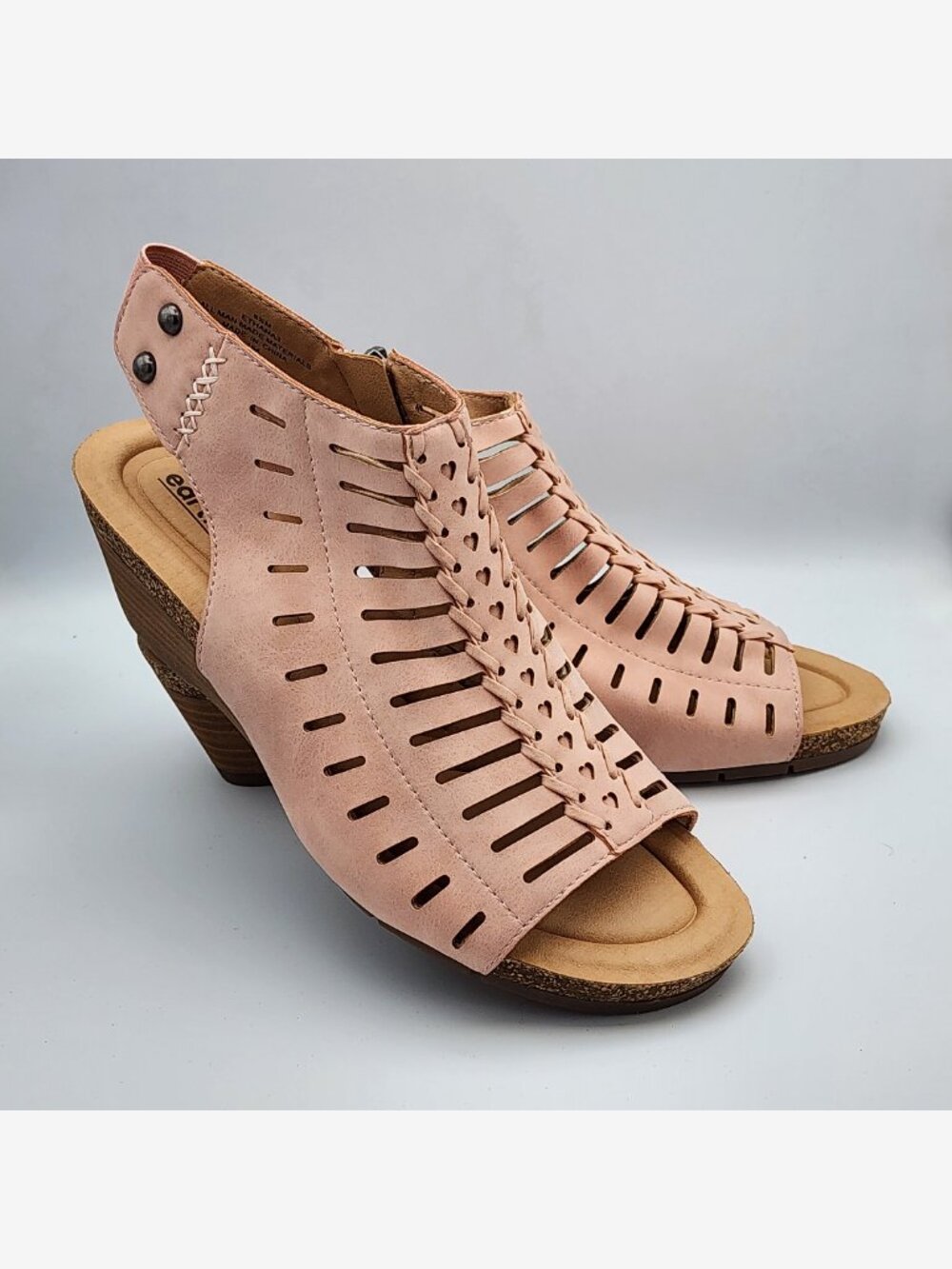 Pink Cutout Slingback Wedge Sandals | Women's 8.5 - Picture 3 of 16